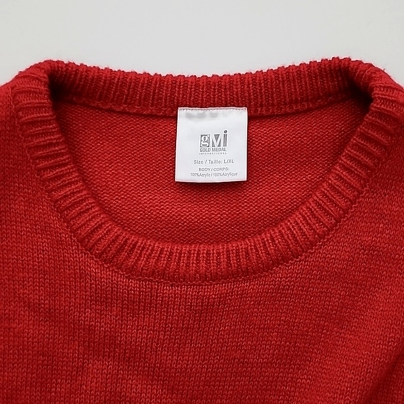 GMI Women's Ugly Christmas Sweater Knit Red Snow Globe Snowman Crew Neck Sz M/L - Picture 6 of 9